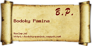 Bodoky Pamina névjegykártya